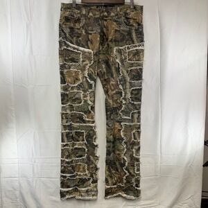 Another Hype Piece‎ Camouflage Jeans Women 36 Multi Distressed Patchwork Street